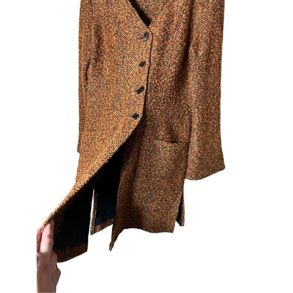 Vintage F.L Malik Tweed Long Line Coat Size M - Picture 5 of 9